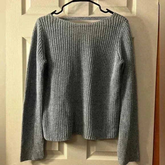Theory Lalora linen blend sweater in light echo mix - Picture 3 of 7